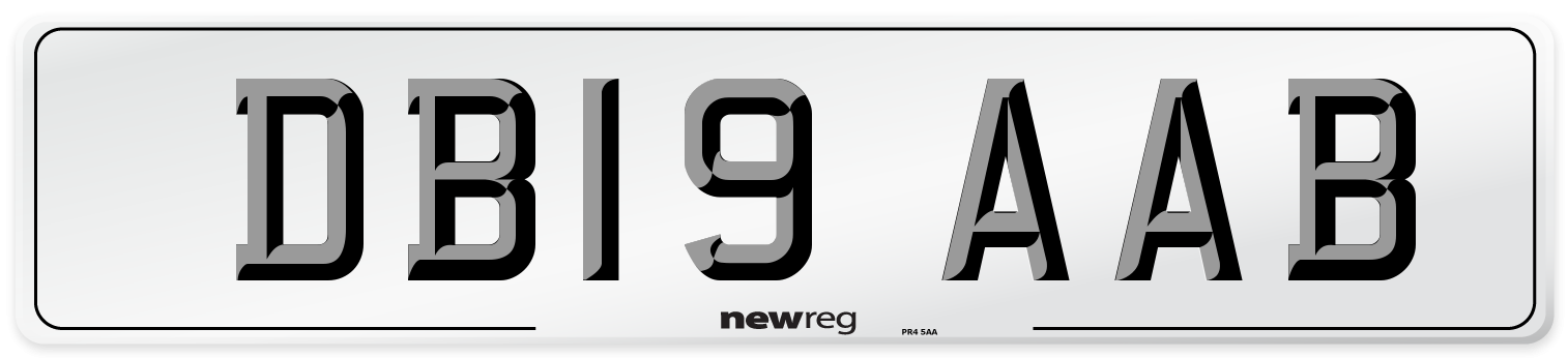 DB19 AAB Number Plate from New Reg
